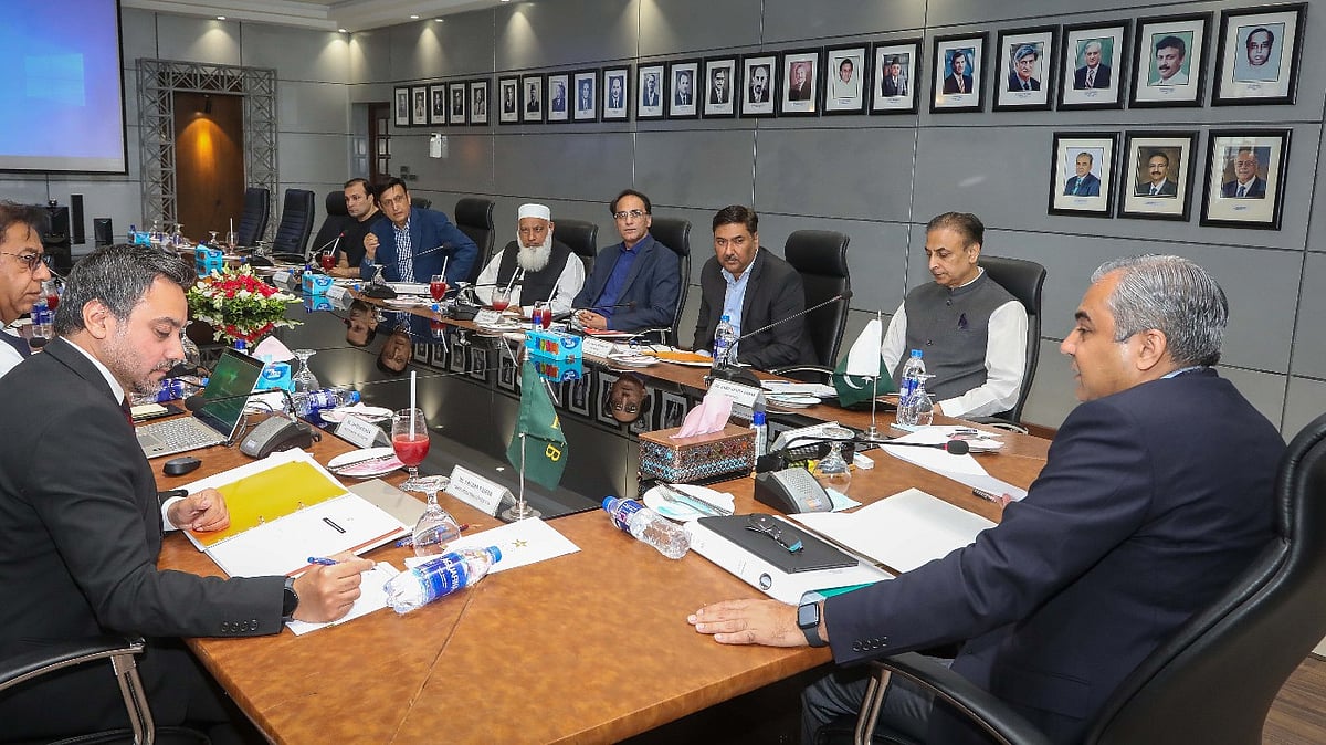 Photo: X/ @TheRealPCBMedia : Chairman Pakistan Cricket Board Mohsin Naqvi at a meeting.